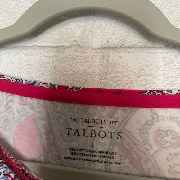 Talbots “The Talbots Tee” Paisley Printed 3/4 Sleeve Shirt 95% Cotton 5% spandex - Picture 3 of 8